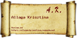 Allaga Krisztina névjegykártya