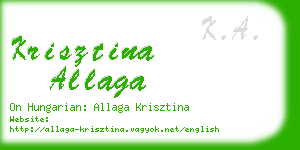 krisztina allaga business card